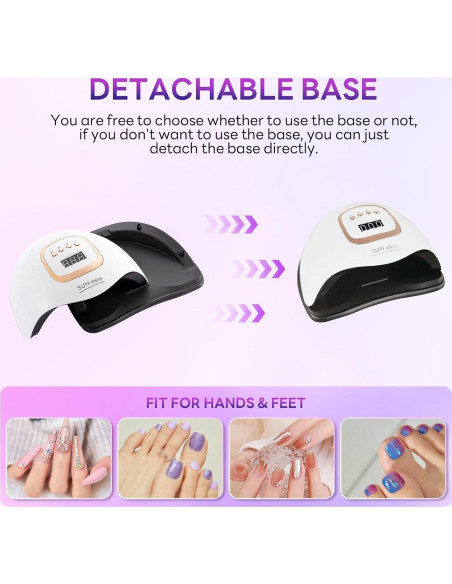 Lámpara UV LED 380W BEENLE para Uñas, Secador Profesional con 4 Temporizadores Lámpara UV LED 380W BEENLE para Uñas, Secador Profesional con 4 Temporizadores
