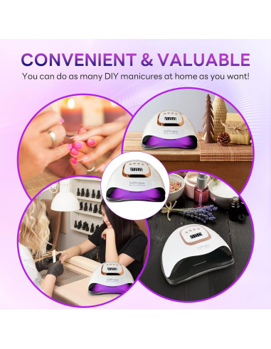 Lámpara UV LED 380W BEENLE para Uñas, Secador Profesional con 4 Temporizadores