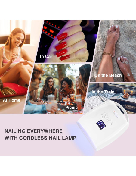 Lámpara de Uñas UV LED Inalámbrica NailFace 66W Recargable Lámpara de Uñas UV LED Inalámbrica NailFace 66W Recargable