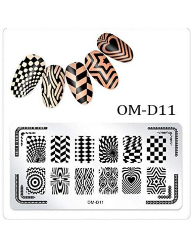 Set de Placas de Uñas WOKOTO 5 Piezas Estampado Geométrico