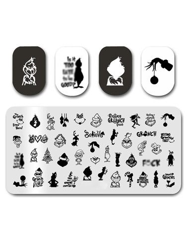 Kit de Estampado de Uñas de Navidad AXELS - Placa 12x4 cm