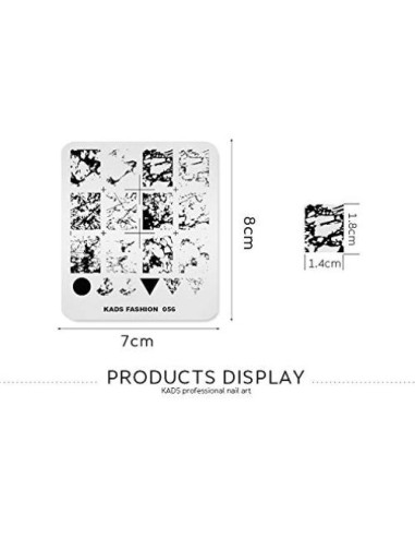 Placa de Estampado de Uñas KADS Mármol 7.99x6.99 cm