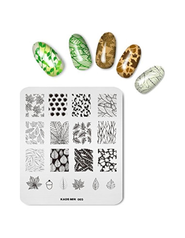 Plantilla de Estampado de Uñas KADS Acero Inoxidable 8x7cm