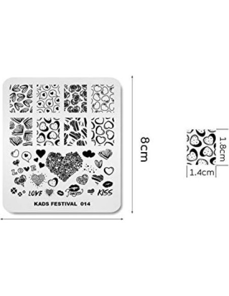 Placa de Estampado de Uñas KADS FE014 8x7cm Acero Inoxidable Placa de Estampado de Uñas KADS FE014 8x7cm Acero Inoxidable