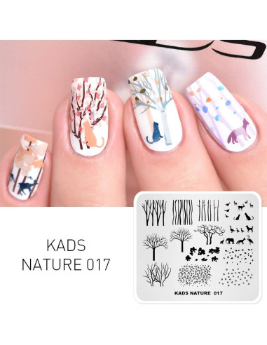 Placa de Estampado de Uñas Rolabling NA017 Acero Inoxidable 8x7cm