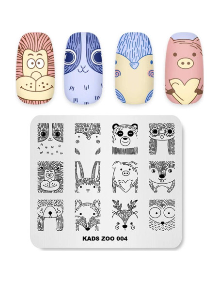 Placa de Estampado de Uñas KADS 8x7 cm Animales Lindos Placa de Estampado de Uñas KADS 8x7 cm Animales Lindos