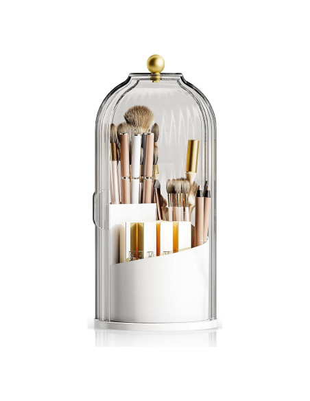 Organizador de Brochas de Maquillaje MSHOMELY Rotatorio 360 Blanco Organizador de Brochas de Maquillaje MSHOMELY Rotatorio 360 Blanco