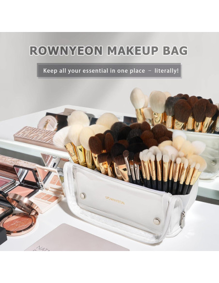 Estuche de Maquillaje Transparente ROWNYEON 22.9x9.9x15cm Estuche de Maquillaje Transparente ROWNYEON 22.9x9.9x15cm
