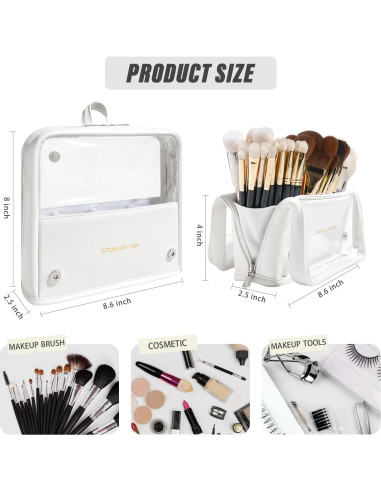 Estuche de Maquillaje Transparente ROWNYEON 22.9x9.9x15cm