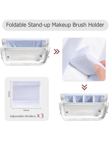 Estuche de Maquillaje Transparente ROWNYEON 22.9x9.9x15cm