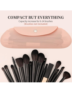 Estuche de Brochas de Maquillaje DUcare Rosa Silicona Impermeable 2