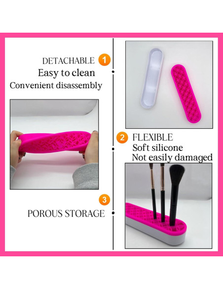 Soporte de Brochas de Silicona TANG SONG 2 PCS Rosa Soporte de Brochas de Silicona TANG SONG 2 PCS Rosa
