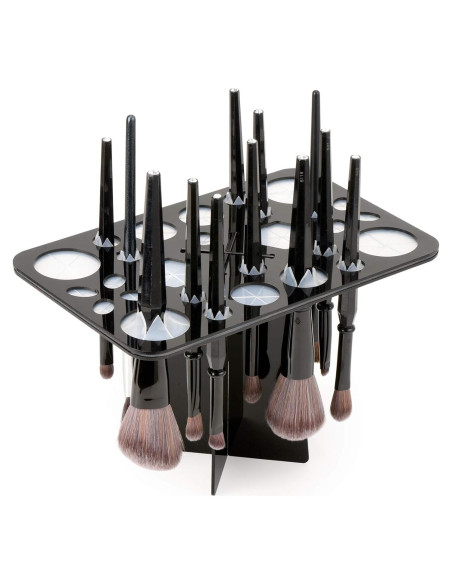 Soporte para Secado de Brochas Luckyiren 28 Ranuras Negro Soporte para Secado de Brochas Luckyiren 28 Ranuras Negro