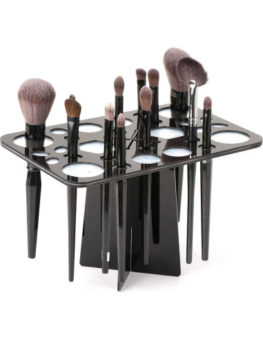 Soporte para Secado de Brochas Luckyiren 28 Ranuras Negro