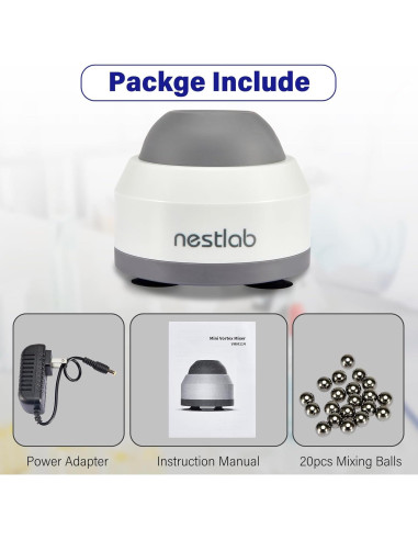 Mini Mezclador Vortex Nestlab 4000RPM Táctil 20 Bolas Mezcla