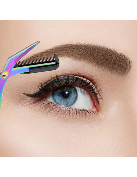 Tijeras para Cejas ROWPOZ 2024 con Peine Acero Inoxidable Rosa Tijeras para Cejas ROWPOZ 2024 con Peine Acero Inoxidable Rosa