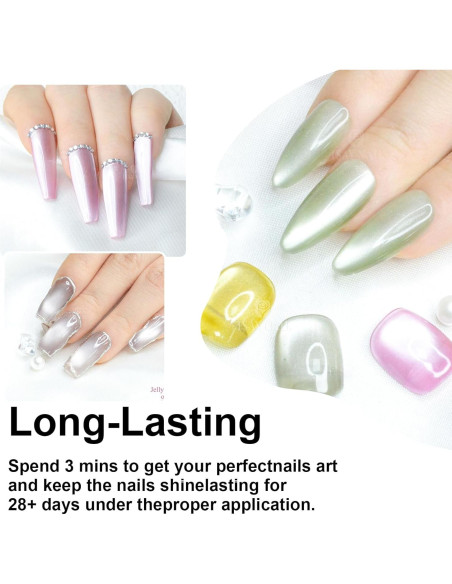 Esmalte de Uñas Gel Ojo de Gato EODCI 6 Colores con Purpurina Esmalte de Uñas Gel Ojo de Gato EODCI 6 Colores con Purpurina