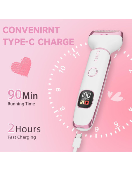 Afeitadora eléctrica para mujeres RUIBO 4 en 1 con LED Afeitadora eléctrica para mujeres RUIBO 4 en 1 con LED