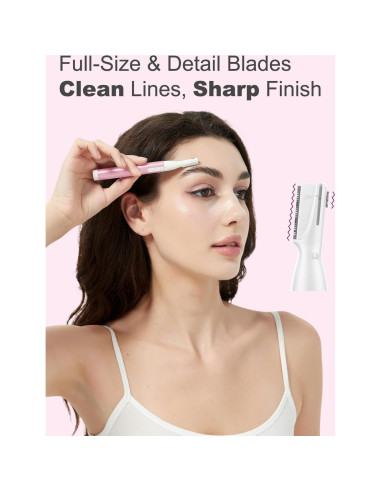 Recortador de Cejas Aisleek Rosa Compacto y Portátil