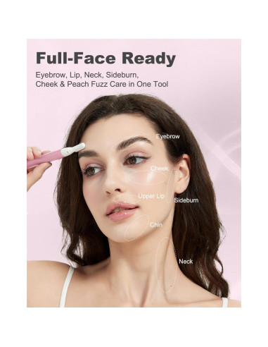 Recortador de Cejas Aisleek Rosa Compacto y Portátil