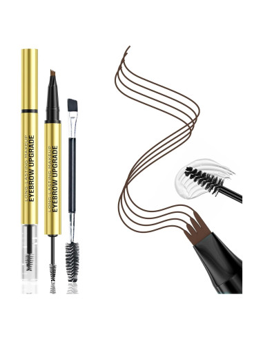 Lápiz de Cejas 2-en-1 W3W Marrón Oscuro Impermeable