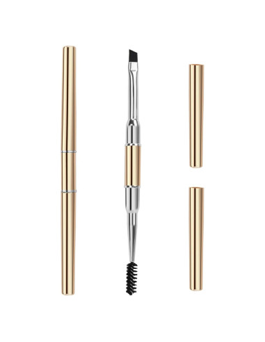 Pincel de Cejas Doble Cara Unaone - 2 Pcs Profesional Oro