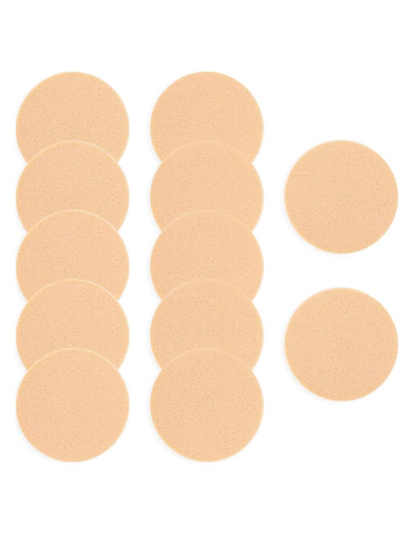 12 Esponjas Redondas de Maquillaje Sliverdew Color Piel