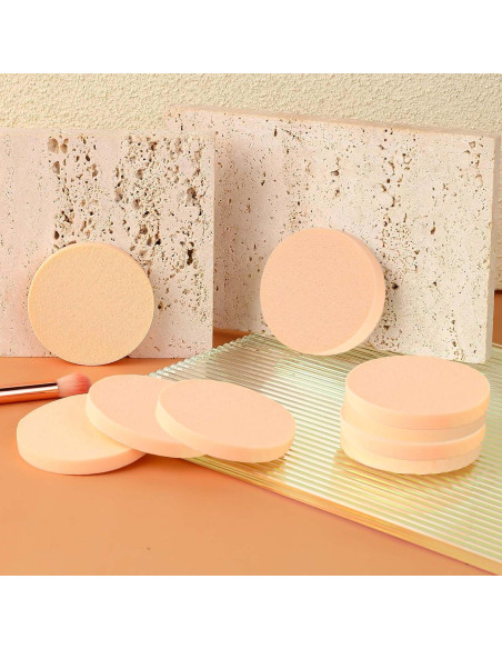 12 Esponjas Redondas de Maquillaje Sliverdew Color Piel 12 Esponjas Redondas de Maquillaje Sliverdew Color Piel