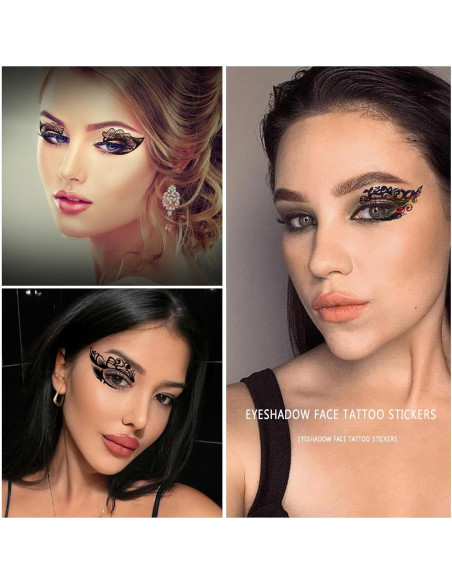 10 Hojas Calcomanías Tatuaje Sombra de Ojos HANSAMU 10 Hojas Calcomanías Tatuaje Sombra de Ojos HANSAMU