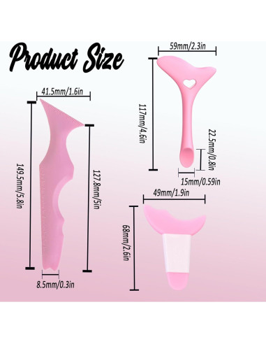 3 Piezas Plantillas de Delineador Ljiarui Rosa Multifuncional