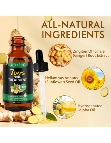 Suero de Jengibre para Uñas - Aceite Natural Fortalecedor
