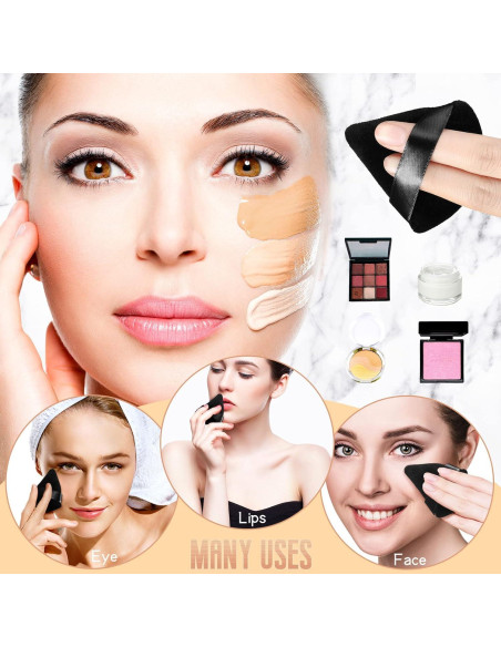 Esponjas de Maquillaje Triangulares Suclain 48 Pcs Velour Negro Esponjas de Maquillaje Triangulares Suclain 48 Pcs Velour Negro