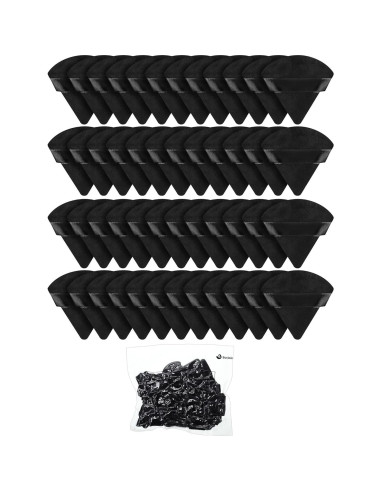Esponjas de Maquillaje Triangulares Suclain 48 Pcs Velour Negro