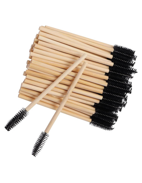 100 Cepillos de Pestañas Desechables Qundaoily - Bambú Negro 100 Cepillos de Pestañas Desechables Qundaoily - Bambú Negro