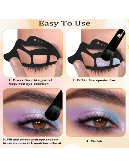 Plantilla de Sombra de Ojos 2PC NFAMRZCAR Silicona Reutilizable Plantilla de Sombra de Ojos 2PC NFAMRZCAR Silicona Reutilizable