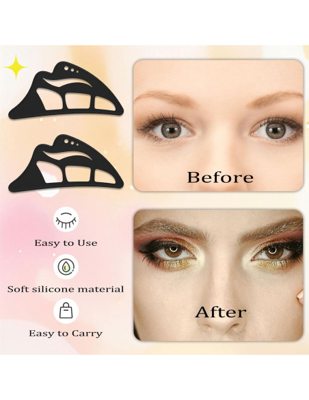 Plantilla de Sombra de Ojos 2PC NFAMRZCAR Silicona Reutilizable Plantilla de Sombra de Ojos 2PC NFAMRZCAR Silicona Reutilizable