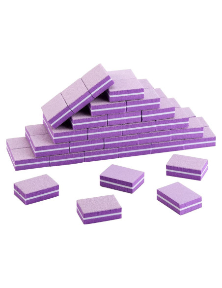 50 Piezas Mini Bloques de Pulido de Uñas Morado 180/100 Grit 50 Piezas Mini Bloques de Pulido de Uñas Morado 180/100 Grit
