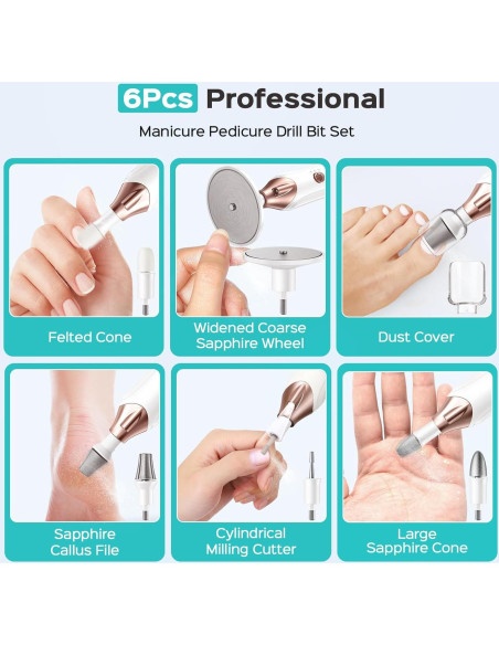 COSLUS Kit Manicura y Pedicura Eléctrico 5 en 1 Inalámbrico COSLUS Kit Manicura y Pedicura Eléctrico 5 en 1 Inalámbrico
