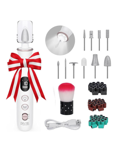 Lima de Uñas Eléctrica PELCAS Inalámbrica 10 Velocidades LED Lima de Uñas Eléctrica PELCAS Inalámbrica 10 Velocidades LED
