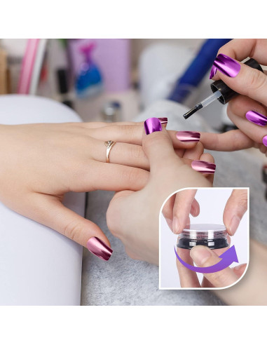Artdone 16 Tarros Polvo de Uñas Cromo Efecto Espejo 1g
