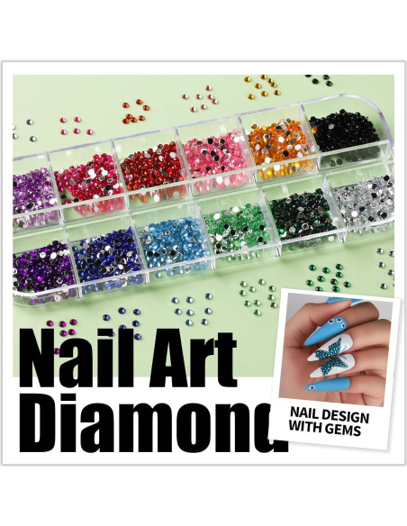 Kit de Arte de Uñas Teenitor con 15 Brochas y 12 Purpurinas Kit de Arte de Uñas Teenitor con 15 Brochas y 12 Purpurinas