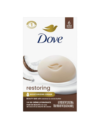 Jabón de Belleza Dove 106.3g Coco y Manteca de Cacao - Paquete de 6
