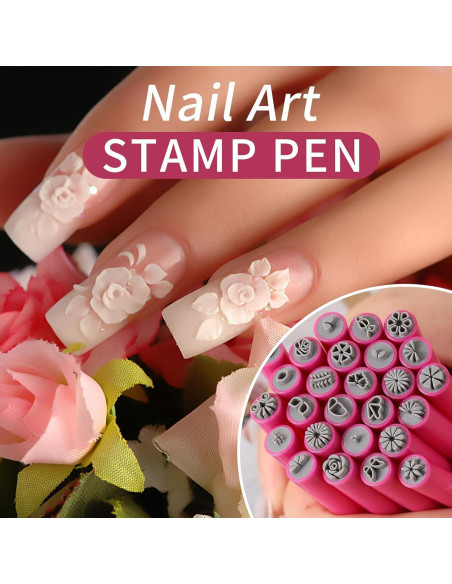 15 Bolígrafos de Estampado Floral METOOLS para Uñas DIY 15 Bolígrafos de Estampado Floral METOOLS para Uñas DIY