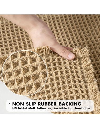 Juego de 2 Alfombrillas de Baño MIULEE Waffle Antideslizantes 43x61 cm