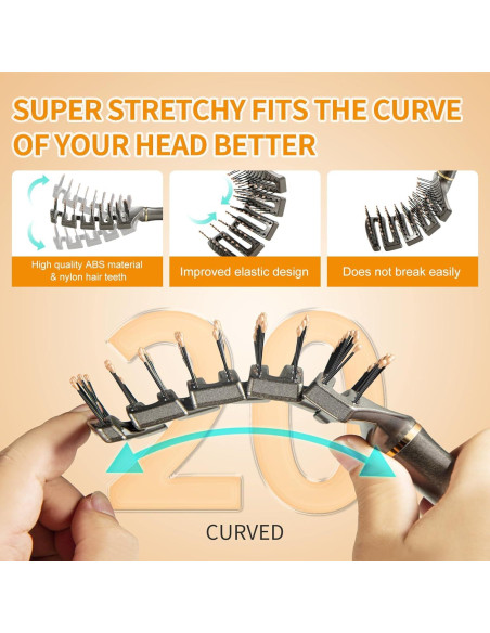 Cepillo Desenredante Curvado SHINLEA para Cabello Rizado 25.5cm Cepillo Desenredante Curvado SHINLEA para Cabello Rizado 25.5cm
