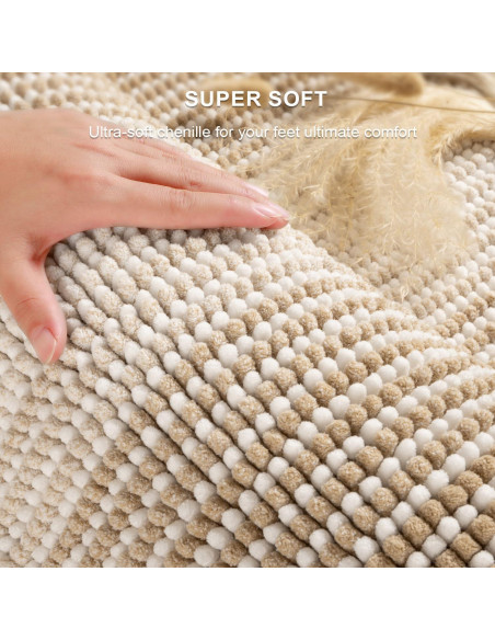 Alfombrillas de Baño BSICPRO Chenilla 2 Piezas Beige 50.8x119.4cm Alfombrillas de Baño BSICPRO Chenilla 2 Piezas Beige 50.8x119.4cm