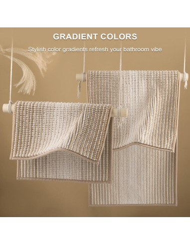 Alfombrillas de Baño BSICPRO Chenilla 2 Piezas Beige 50.8x119.4cm