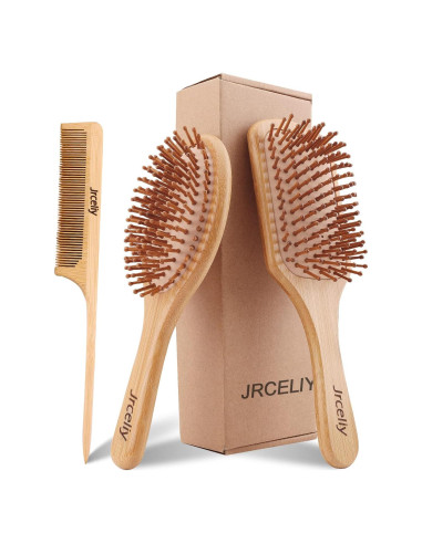 Juego de Cepillos de Pelo de Bambú Jrceliy - 3 Piezas