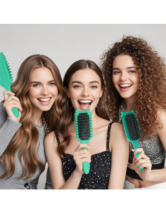 Cepillo Definidor de Rizos QYuekar Verde 23.6x6.6cm 2