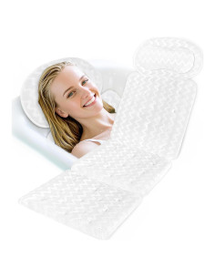 Almohada de Baño ALYSTER Lavable con 10 Ventosas 129.5x40.6cm